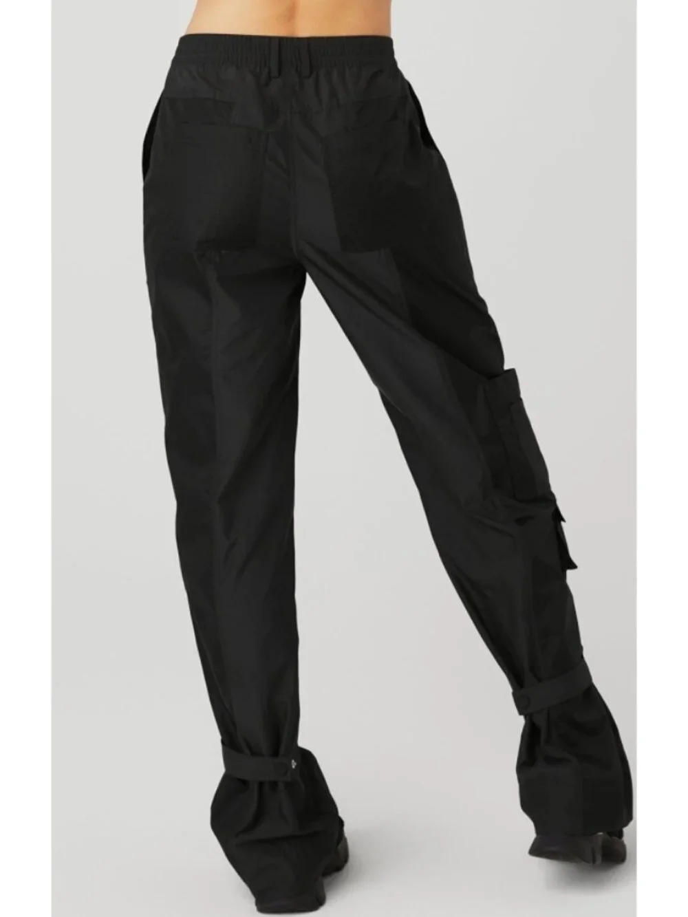 Alo Blaze Trouser Pants Black High-Rise Waist Cargo Windbreaker Hiking Edgy XS